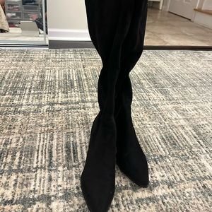 Above the Knee Suede Heeled Boots